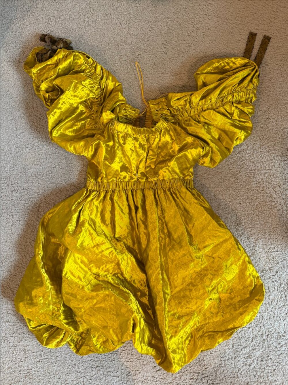 Ulla Johnson Martine Puff-Sleeve Metallic Mini Dress - Picture 7 of 10